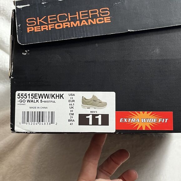 SKECHERS NIB MEN'S GO WALK 5 WISTFUL DUAL STRAP 11 Extra Wide 55515EWW SHOES - Picture 3 of 11